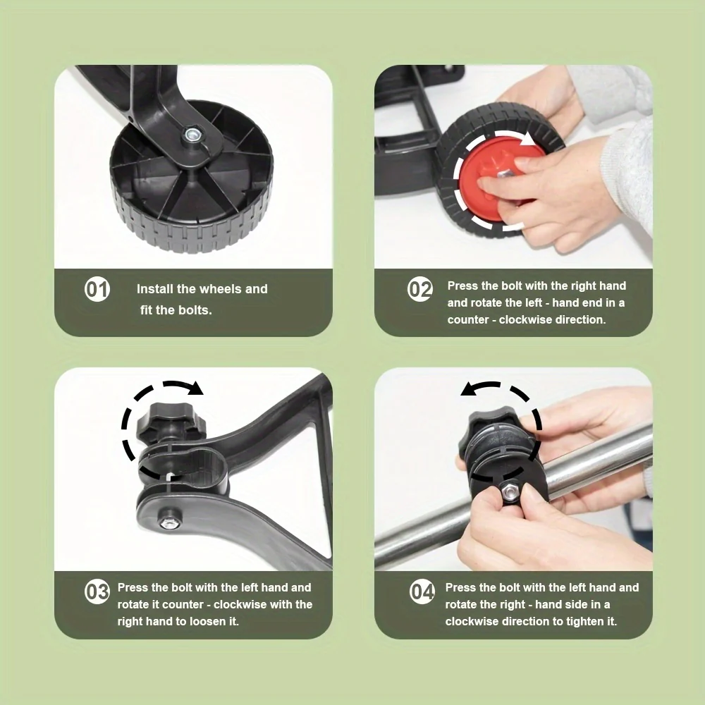 Adjustable Mower Durable Adjustable Lawn Mower Support Wheel Attachment | Quick-Change Design for Garden Trimmers & Power Tools - Enhances Stability & Maneuverability